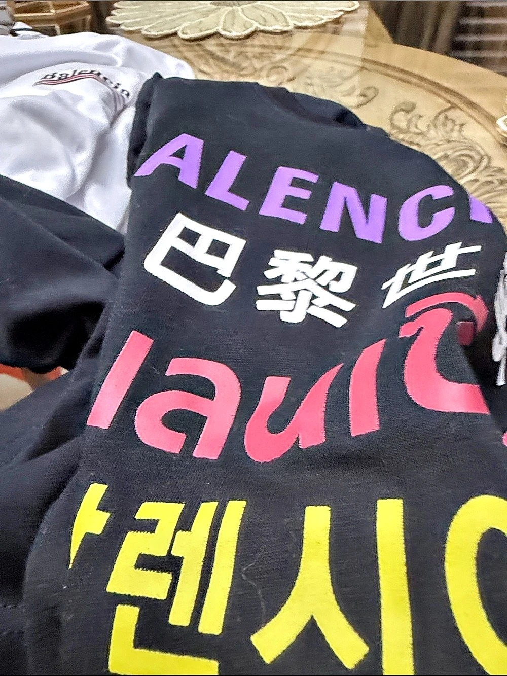 Balenciaga Languages Medium Fit T-Shirt Black